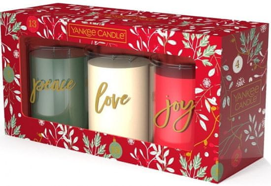 Yankee Candle Vianočná sada Countdown 3x226g vonná sviečka