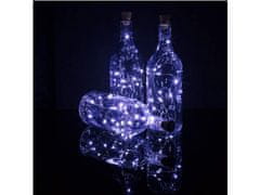 AUR Zátka s LED svetielkami do fľaše, 2m, studená biela
