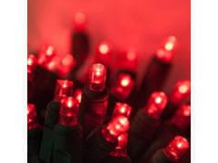 AUR Vonkajšia LED vianočná reťaz - červená, 10m, 100 LED