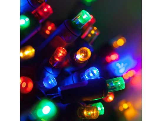 AUR Vnútorná LED vianočná reťaz - rôznofarebná, 18m, 180 LED