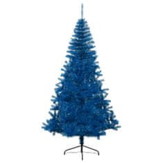 Vidaxl Umelý polovičný vianočný stromček s podstavcom modrý 210 cm PVC