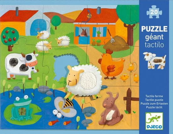 Djeco Hmatové vkladacie puzzle Farma