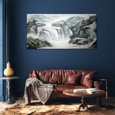 COLORAY.SK Skleneny obraz Horská rieka vodopád kríky 120x60 cm