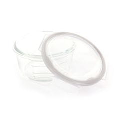 Sklenené misky s viečkami B-Glass Bowls 280ml White/Grey/Pink