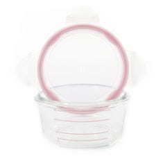 Sklenené misky s viečkami B-Glass Bowls 280ml White/Grey/Pink