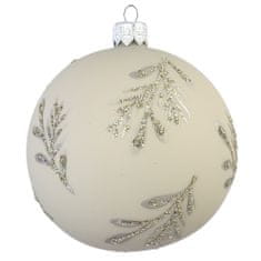 Decor By Glassor Vianočná ozdoba matne béžová s vetvičkami (Veľkosť: 8)