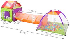 Malatec 2881 Detský stanový set so spojovacím tunelom + 200 loptičiek