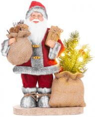MAGIC HOME Santa s taškou a stromčekom, LED, 30 cm