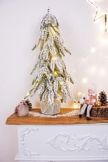 MAGIC HOME Stromček smrek, zasnežený, 20 LED, teplá biela, 60 cm