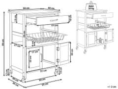Beliani Kuchynský vozík svetlé drevo/biela LUGO