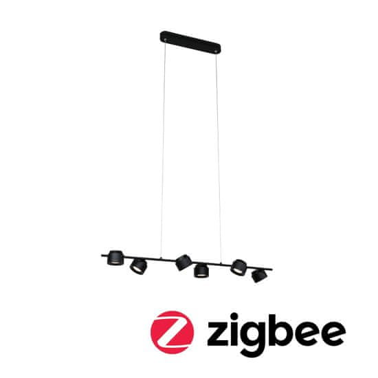 Paulmann PAULMANN LED závesné svietidlo Smart Home Zigbee Puric Pane 6x6W čierna 79784