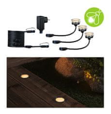 Paulmann PAULMANN Plug a Shine LED zemné svietidlo Floor základná sada neláka hmyz IP67 2200K 3x2W 21VA strieborná 94722