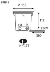 Paulmann PAULMANN LED zemné svietidlo Durea IP67 kruhové 153mm 3000K 8W 230V oceľ kov 94654