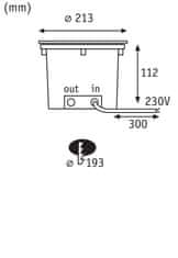 Paulmann PAULMANN LED zemné svietidlo Durea IP67 kruhové 213mm 3000K 12,5W 230V oceľ kov 94655