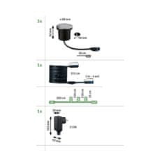 Paulmann PAULMANN Plug a Shine LED zemné svietidlo Floor základná sada neláka hmyz IP67 2200K 3x4,5W antracit 94717