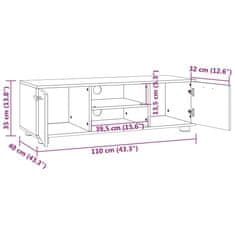 Vidaxl TV stolík čierny 110x40x35 cm spracované drevo