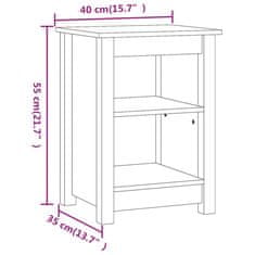 Vidaxl Nočný stolík medovohnedý 40x35x55 cm masívne borovicové drevo