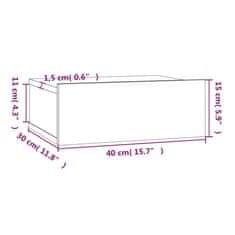 Petromila vidaXL Nástenné nočné stolíky 2 ks hnedý dub 40x30x15cm sprac. drevo