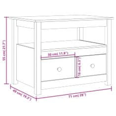 Vidaxl Konferenčný stolík 71x49x55 cm borovicový masív