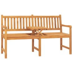 Vidaxl 3-miestna záhradná lavica so stolom, 150 cm, teak