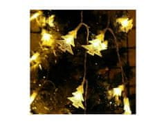 AUR Vnútorná svetelná vianočná reťaz s LED diódami v tvare vianočného stromčeka - teplá biela, biely kábel, 6m, 50 LED
