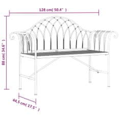 Petromila vidaXL 2-miestna záhradná lavička 128 cm oceľová čierna