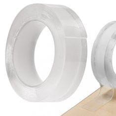 KIK Obojstranná akrylová páska viackrát použiteľná 30mm x 3m transparentná 