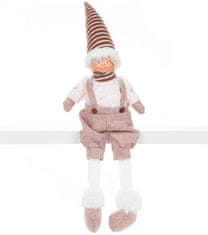MAGIC HOME Chlapček s vysokým klobúkom, látkový, hnedo-biely, 17x12x54 cm