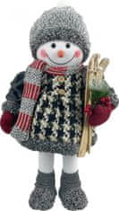 MAGIC HOME Snehuliak dievča s lyžami, 50 cm