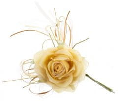 MAGIC HOME Ruža, zlatá, stonka, veľkosť kvetu: 10 cm, dĺžka kvetu: 18 cm, bal. 6 ks