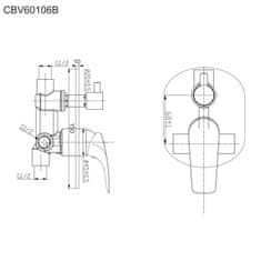 Mereo Sprchový set Eve: CBV60106B, CB700C, CB110H, CB475L, CB705A, CB485L CB650SE1 - Mereo