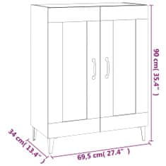 Petromila vidaXL Komoda biela 69,5x34x90 cm spracované drevo