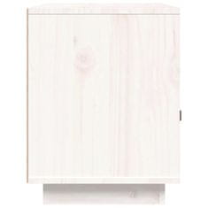 Vidaxl Nočný stolík biely 40x34x45 cm masívne borovicové drevo