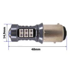 motoLEDy P21/5W LED žiarovka BAY15D 12V CANBUS 1400lm červená