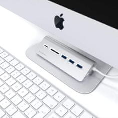 Satechi USB-C Combo Hub For Desktop - iMac Adapter, Striebro