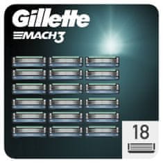 Gillette Mach3 Pánske Náhradné Holiace Hlavice 18 ks