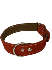 Palkar Obojok z velúrovej kože pre psov 45 cm x 30 mm tmavo-červená