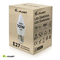 Berge LED žiarovka - ecoPLANET - E27 - 10W - sviečka - 880Lm - studená biela