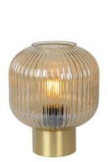 LUCIDE Stolný retro lampa Malot Amber, priemer 20cm