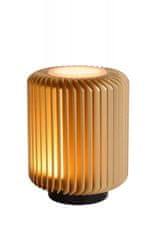 LUCIDE Stolová LED lampa TURBIN Satin Brass, priemer 10,6cm