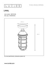 LUCIDE Vonkajšie stropné retro svietidlo LIMAL Black, IP44