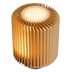 LUCIDE Stolová LED lampa TURBIN Satin Brass, priemer 10,6cm