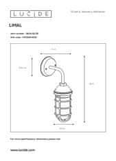 LUCIDE Vonkajšie nástenné retro svietidlo LIMAL Black, IP44