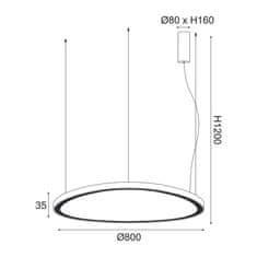 ACA LED závesné svietidlo HARMONY 74W/230V/3000K/6500Lm/IP20, Flicker free