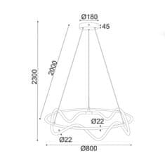 ACA LED závesné svietidlo KYMA 60W/230V/3000K/3400Lm/IP20, Flicker free