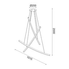 ACA LED závesné svietidlo NAAVA 60W/230V/3000K/4200Lm/IP20, Flicker free