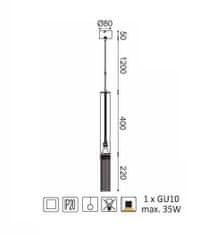 ACA Závesné svietidlo DOHA max. 35W/GU10/230V/IP20