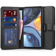 Tech-protect Wallet knižkové kožené puzdro na Motorola Moto G22 / E32 / E32S, čierne