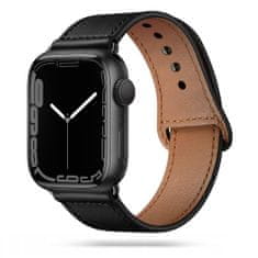 Tech-protect Leatherfit remienok na Apple Watch 38/40/41mm, čierny