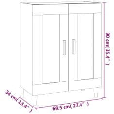 Petromila vidaXL Komoda biela 69,5x34x90 cm spracované drevo